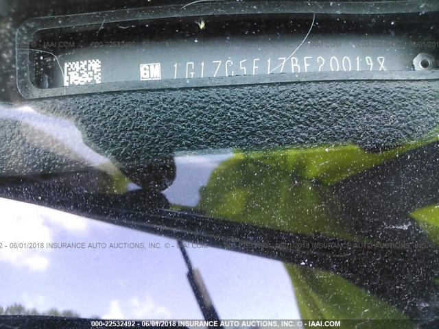 1G1ZC5E17BF200198 - 2011 CHEVROLET MALIBU 1LT შავი ფოტო 9