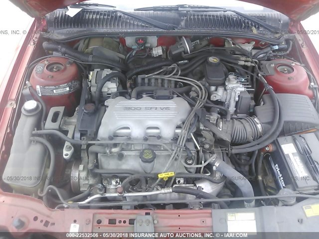 1G2NE15M8RM570847 - 1994 PONTIAC GRAND AM SE RED photo 10