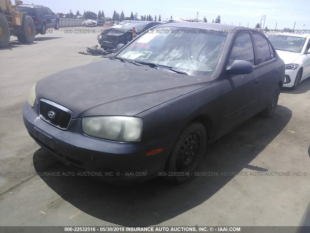 KMHDN45D61U033791 - 2001 HYUNDAI ELANTRA GLS/GT BLACK photo 2