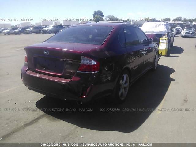 4S3BL616797213022 - 2009 SUBARU LEGACY 2.5I RED photo 4