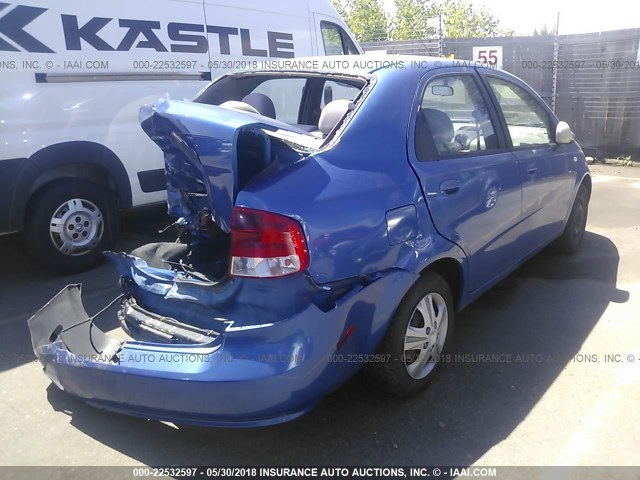 KL1TD52685B348745 - 2005 CHEVROLET AVEO LS BLUE photo 4