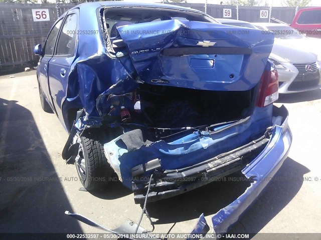 KL1TD52685B348745 - 2005 CHEVROLET AVEO LS BLUE photo 6
