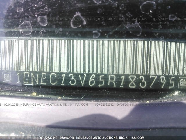 1GNEC13V65R183795 - 2005 CHEVROLET TAHOE C1500 BLACK photo 9