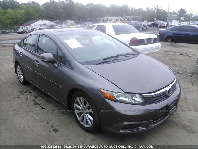 2HGFB2F93CH507319 - 2012 HONDA CIVIC EXL BROWN photo 1