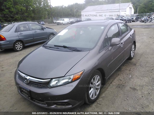 2HGFB2F93CH507319 - 2012 HONDA CIVIC EXL BROWN photo 2