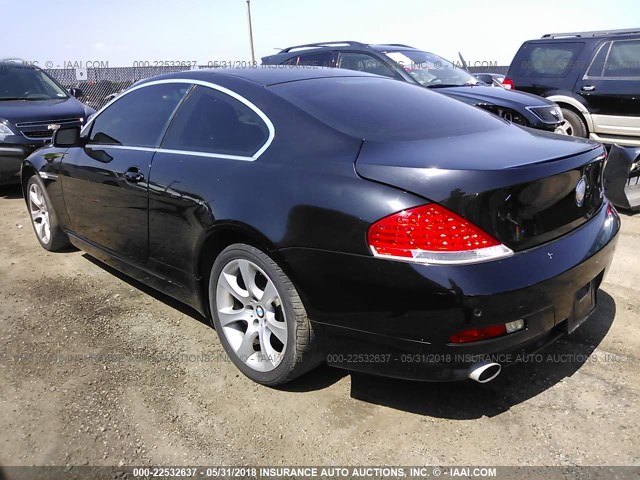 WBAEH13446CR49977 - 2006 BMW 650 I BLACK photo 3