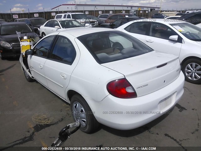 1B3ES46C41D211383 - 2001 DODGE NEON SE/ES WHITE photo 3