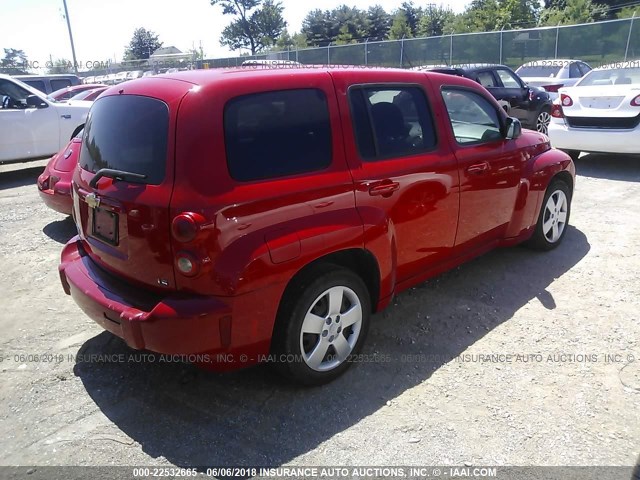3GNDA13D98S550831 - 2008 CHEVROLET HHR LS RED photo 4