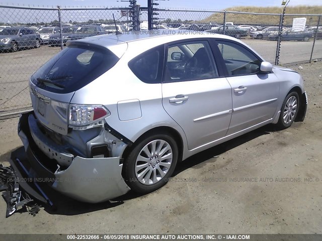 JF1GH61698H834249 - 2008 SUBARU IMPREZA 2.5I SILVER photo 4