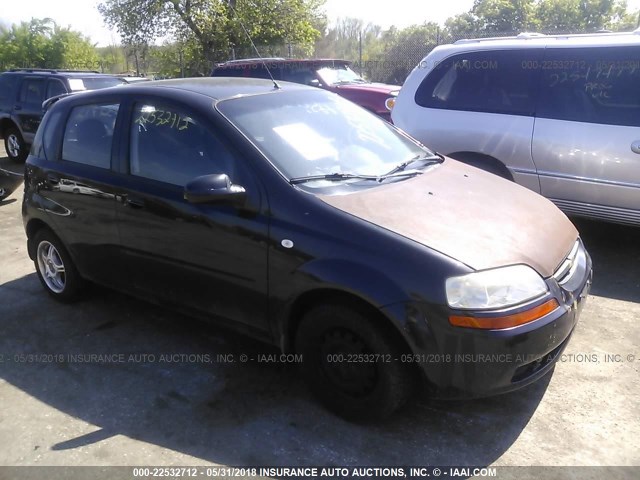 KL1TD66646B570636 - 2006 CHEVROLET AVEO LS BLACK photo 1