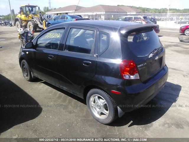 KL1TD66646B570636 - 2006 CHEVROLET AVEO LS BLACK photo 3