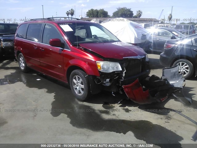 2A8HR54PX8R717240 - 2008 CHRYSLER TOWN & COUNTRY TOURING RED photo 1
