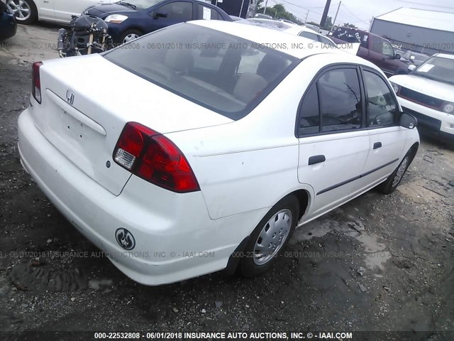 2HGES16304H542404 - 2004 HONDA CIVIC DX VP WHITE photo 4