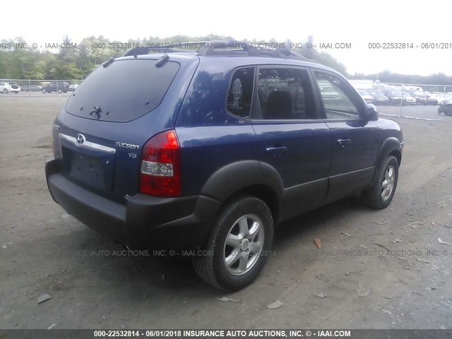 KM8JN72D55U215772 - 2005 HYUNDAI TUCSON GLS/LX BLUE photo 4