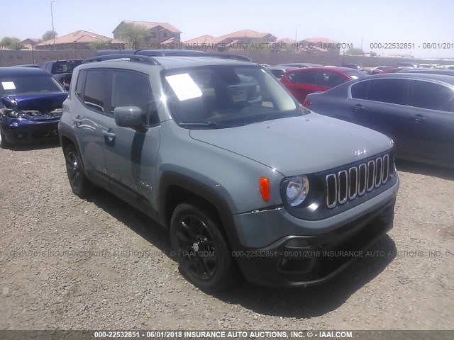 ZACCJABTXGPE37466 - 2016 JEEP RENEGADE LATITUDE GRAY photo 1