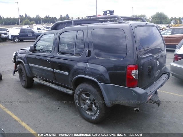 5N1ED28T62C568190 - 2002 NISSAN XTERRA XE/SE BLACK photo 3