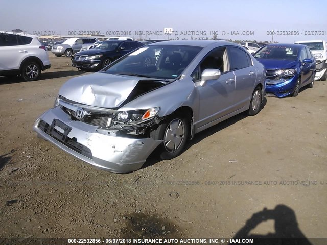 JHMFA36218S027692 - 2008 HONDA CIVIC HYBRID SILVER photo 2