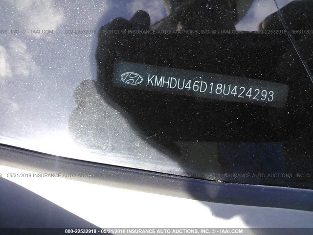 KMHDU46D18U424293 - 2008 HYUNDAI ELANTRA GLS/SE/LIMITED BLACK photo 9