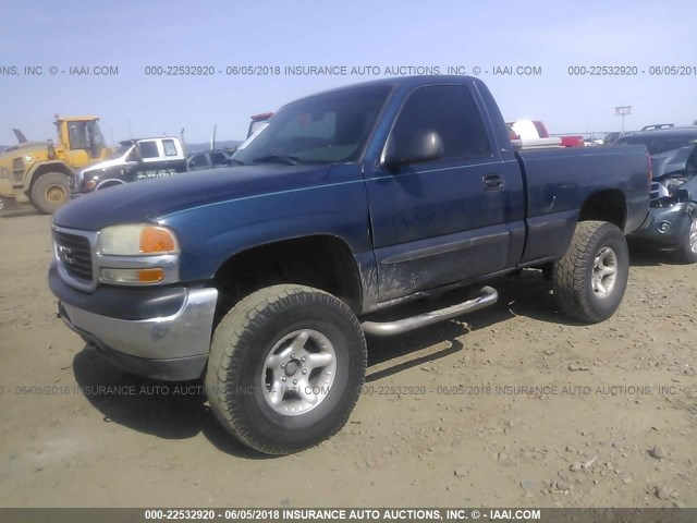 1GTEK14V1YZ120909 - 2000 GMC NEW SIERRA K1500 BLUE photo 2