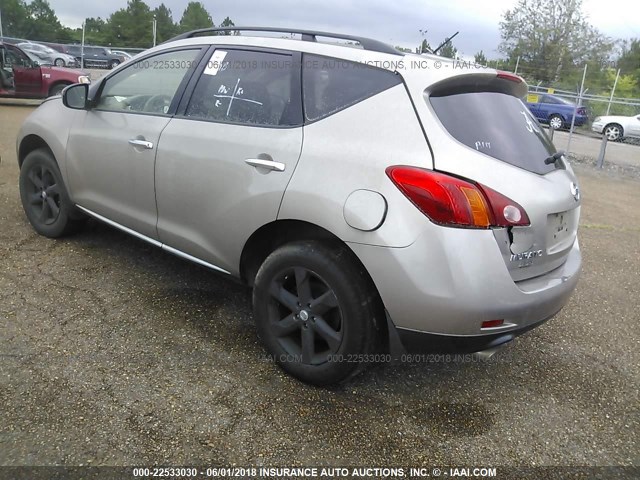 JN8AZ18U09W011022 - 2009 NISSAN MURANO S/SL TAN photo 3