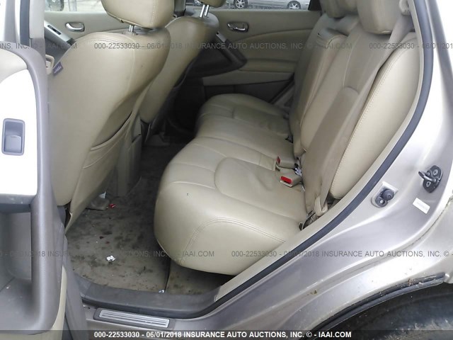 JN8AZ18U09W011022 - 2009 NISSAN MURANO S/SL TAN photo 8