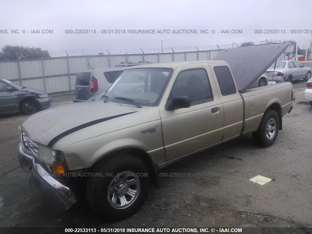 1FTYR14U31PA36771 - 2001 FORD RANGER SUPER CAB GOLD photo 2