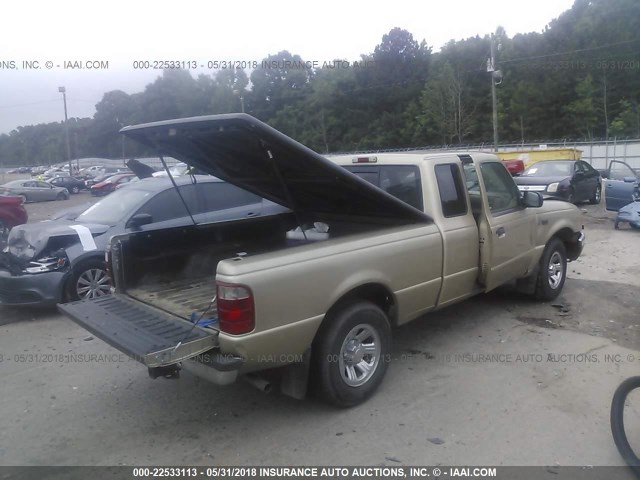 1FTYR14U31PA36771 - 2001 FORD RANGER SUPER CAB GOLD photo 4