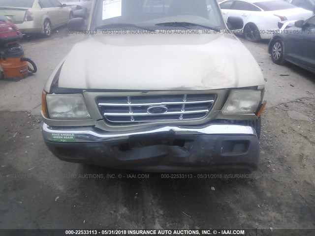 1FTYR14U31PA36771 - 2001 FORD RANGER SUPER CAB GOLD photo 6