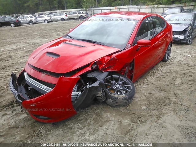 1C3CDFGB3GD816266 - 2016 DODGE DART GT SPORT RED photo 2