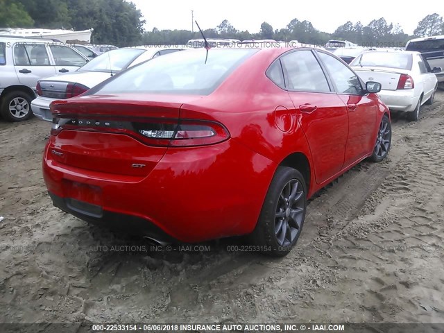 1C3CDFGB3GD816266 - 2016 DODGE DART GT SPORT RED photo 4