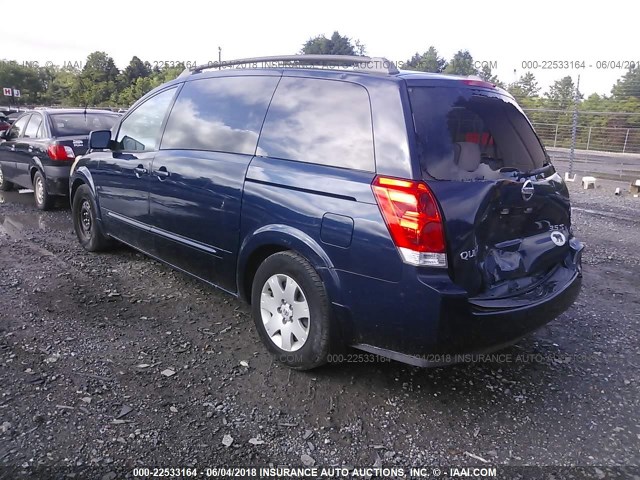 5N1BV28U35N104470 - 2005 NISSAN QUEST S/SE/SL BLUE photo 3