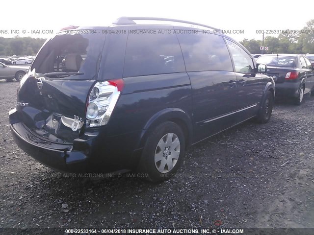 5N1BV28U35N104470 - 2005 NISSAN QUEST S/SE/SL BLUE photo 4