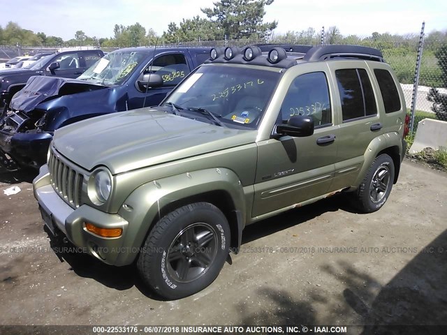 1J8GL38K43W642647 - 2003 JEEP LIBERTY RENEGADE GREEN photo 2