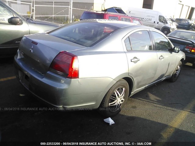 4A3AB36F57E015308 - 2007 MITSUBISHI GALANT ES GRAY photo 4