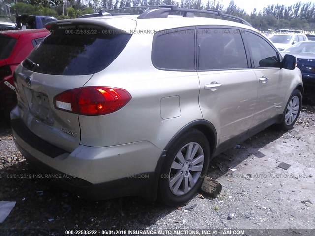 4S4WX90D284405337 - 2008 SUBARU TRIBECA LIMITED BEIGE photo 4