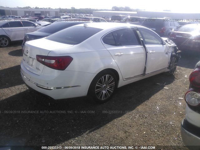 KNALN4D77E5126537 - 2014 KIA CADENZA PREMIUM/LIMITED WHITE photo 4