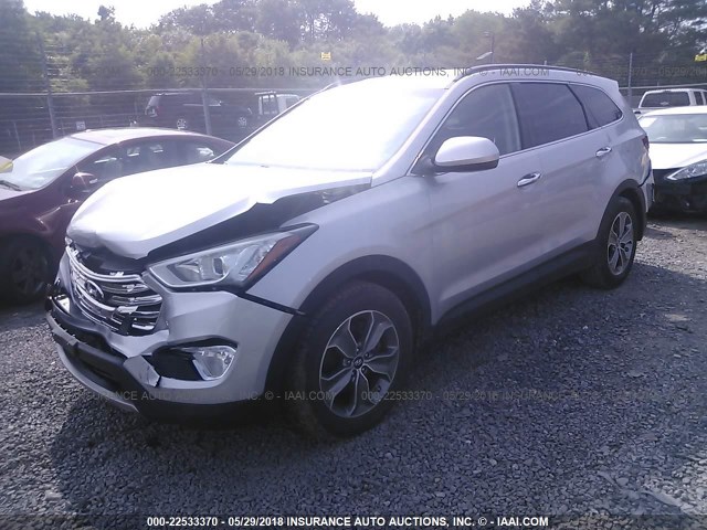 KM8SMDHF8GU154869 - 2016 HYUNDAI SANTA FE SE SILVER photo 2