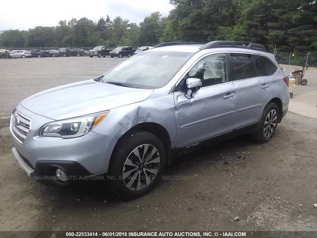 4S4BSAJC7F3352335 - 2015 SUBARU OUTBACK 2.5I LIMITED Light Blue photo 2