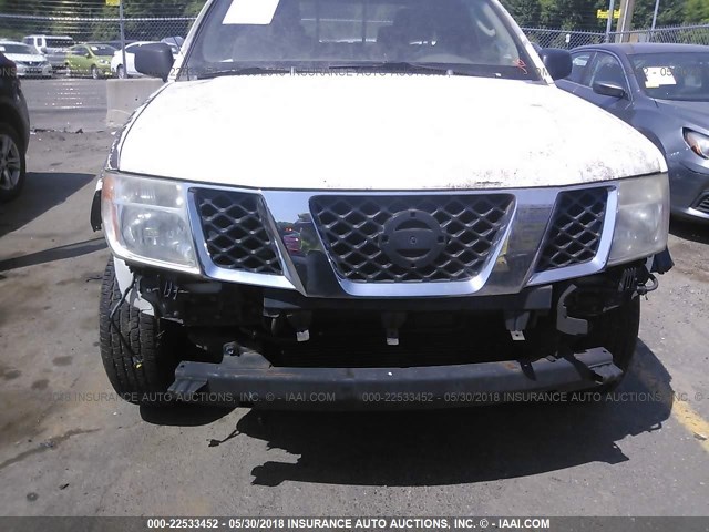 1N6BD06T16C407747 - 2006 NISSAN FRONTIER KING CAB XE WHITE photo 6