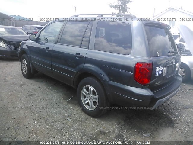 5FNYF18435B051158 - 2005 HONDA PILOT EX BLUE photo 3