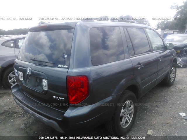 5FNYF18435B051158 - 2005 HONDA PILOT EX BLUE photo 4