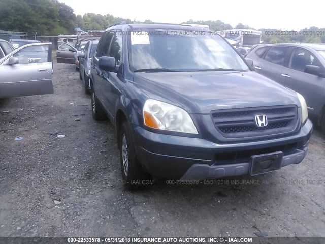 5FNYF18435B051158 - 2005 HONDA PILOT EX BLUE photo 6