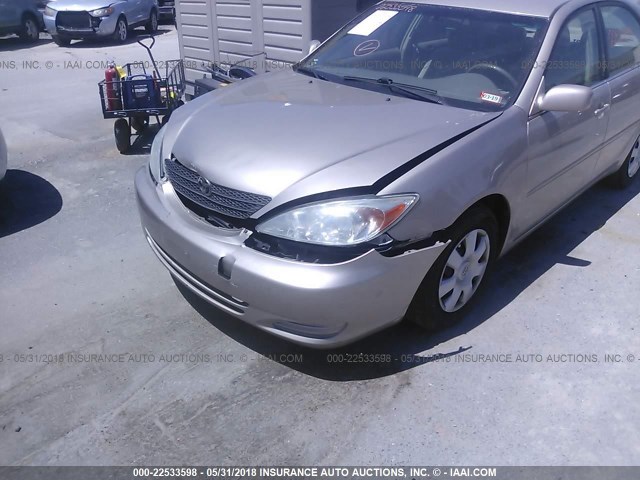 4T1BE32K24U871874 - 2004 TOYOTA CAMRY LE/XLE/SE GOLD photo 6