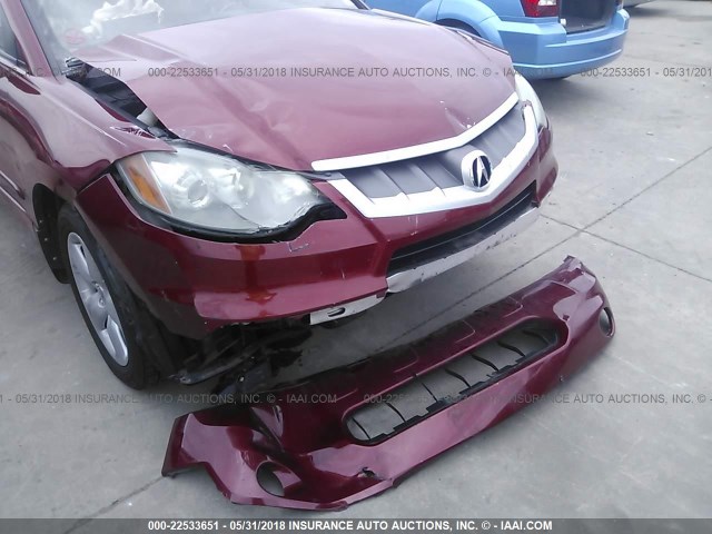 5J8TB18238A019166 - 2008 ACURA RDX RED photo 6