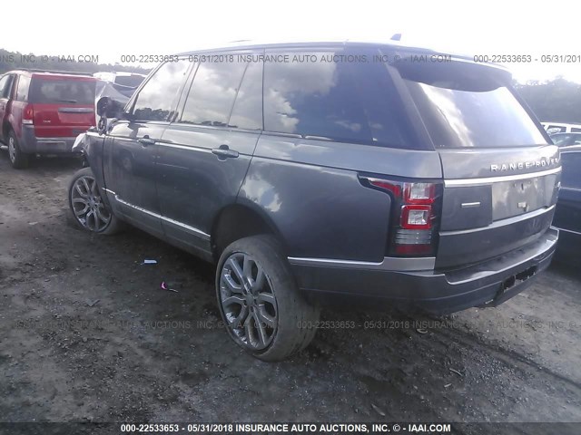 SALGS2TF5FA233467 - 2015 LAND ROVER RANGE ROVER SUPERCHARGED GRAY photo 3