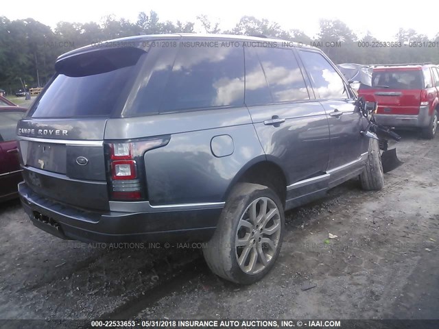 SALGS2TF5FA233467 - 2015 LAND ROVER RANGE ROVER SUPERCHARGED GRAY photo 4