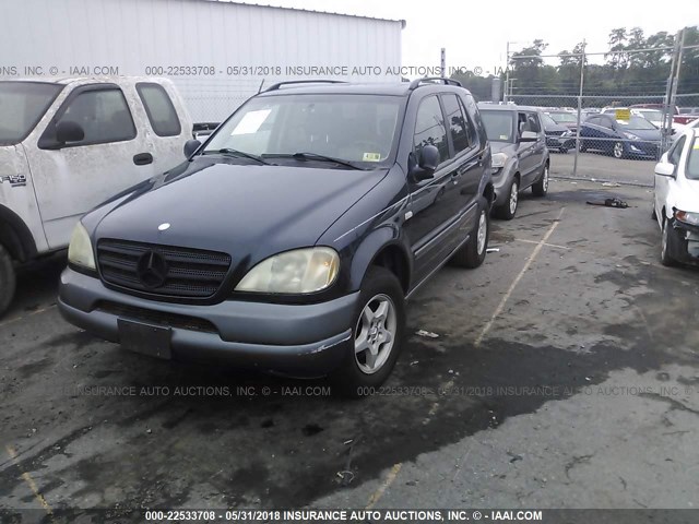 4JGAB54E6XA127448 - 1999 MERCEDES-BENZ ML 320 BLUE photo 2