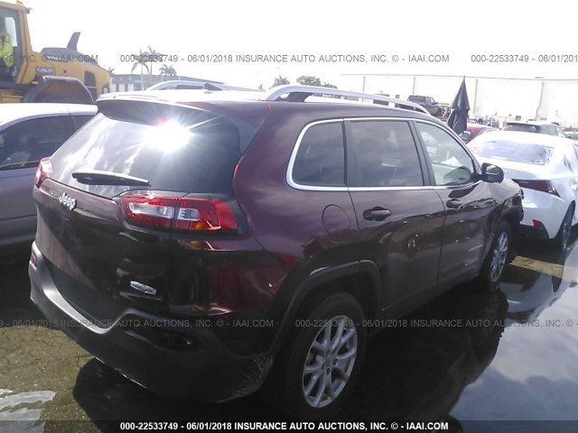 1C4PJLLB9JD606370 - 2018 JEEP CHEROKEE LATITUDE PLUS RED photo 4