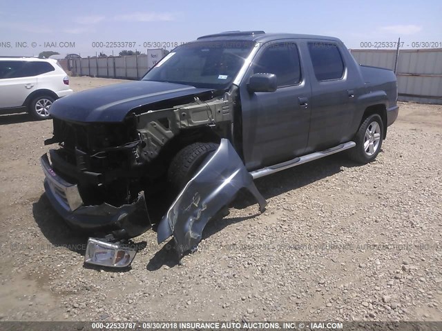 5FPYK1F52CB451742 - 2012 HONDA RIDGELINE RTL GRAY photo 2