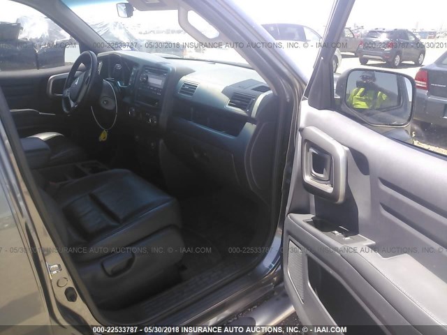 5FPYK1F52CB451742 - 2012 HONDA RIDGELINE RTL GRAY photo 5